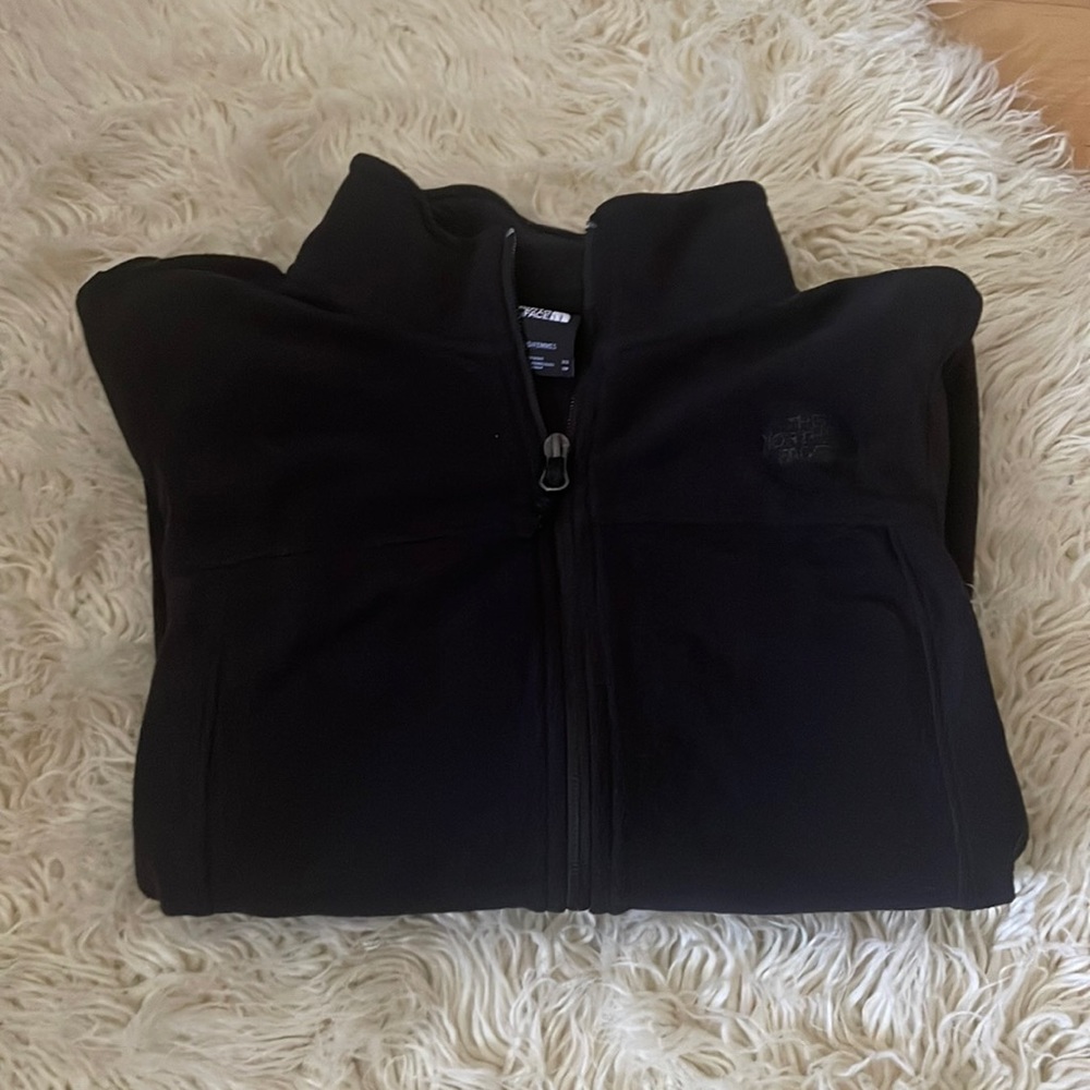 North face black fleece long sleeve zip up jacket XS